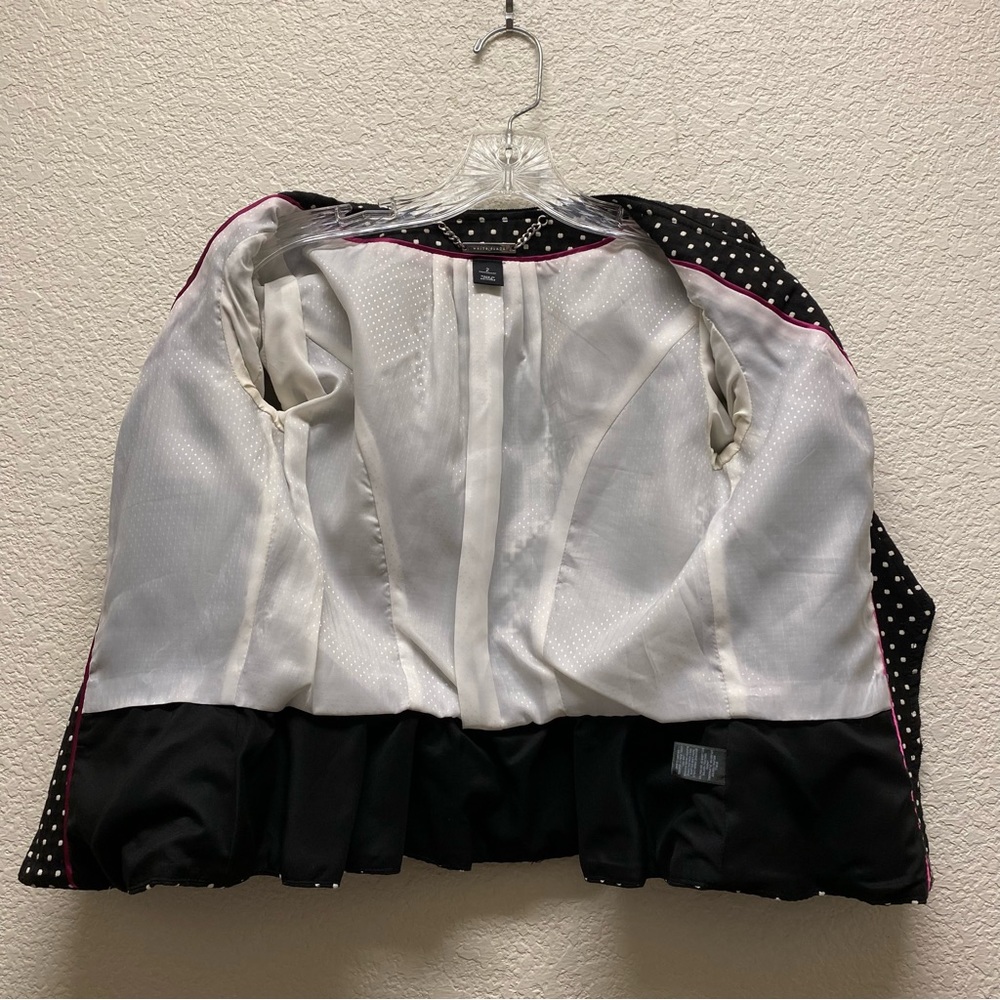 Whbm Polka Dot Single Button Collarless Crop Blaz… - image 7